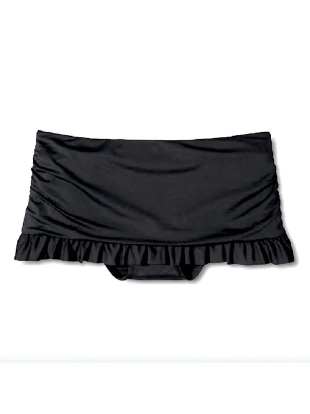 Black Ruffle Swim Skirt Bottoms NWT